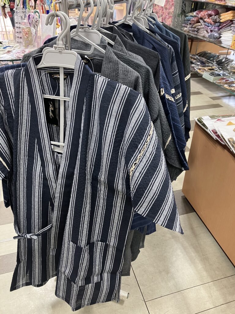 甚平　縞　無地