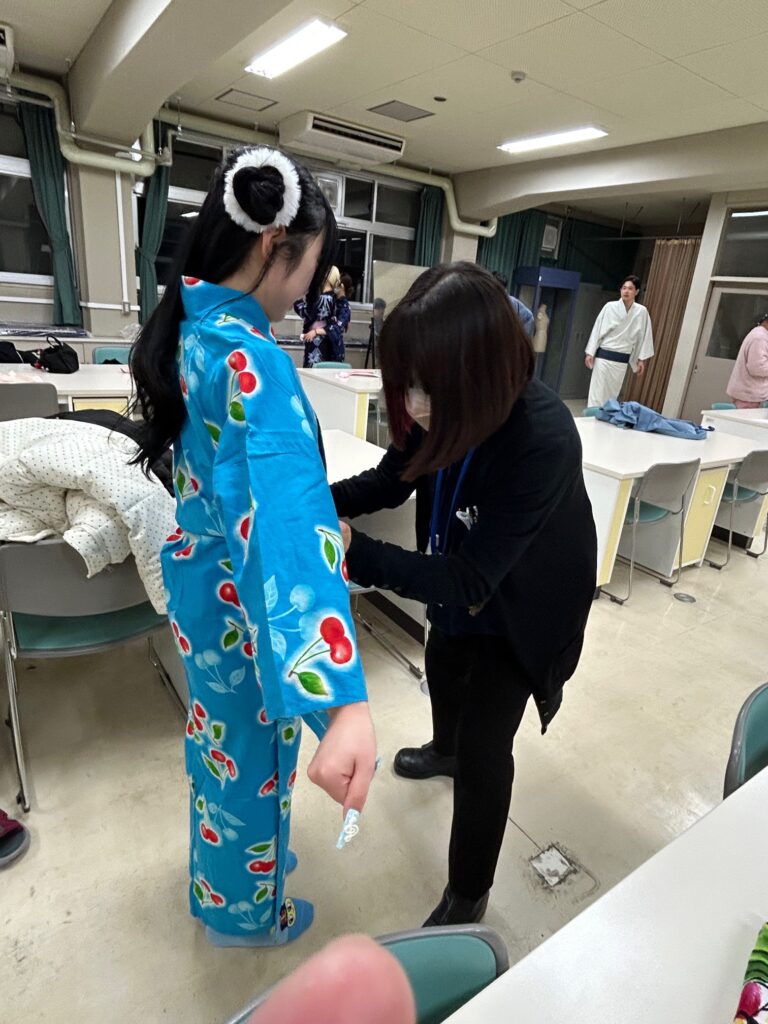 浴衣　着方体験授業